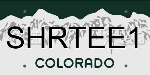 SHRTEE1 Colorado License Plate