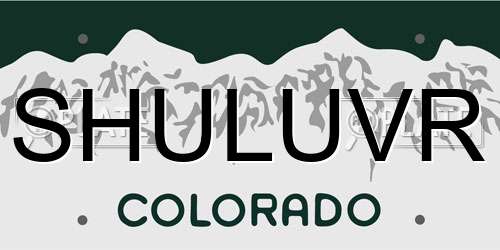 SHULUVR Colorado License Plate