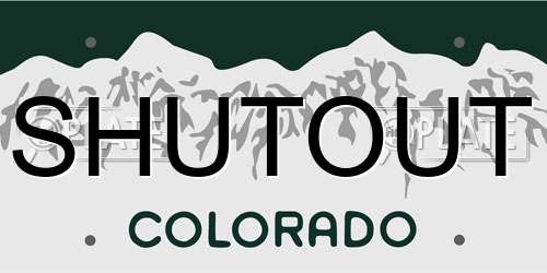 SHUTOUT Colorado License Plate