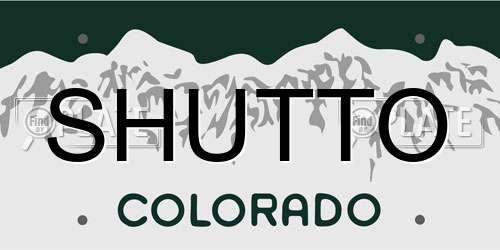 SHUTTO Colorado License Plate