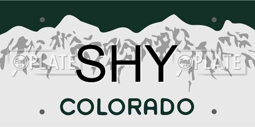 SHY Colorado License Plate