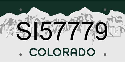 SI57779 Colorado License Plate