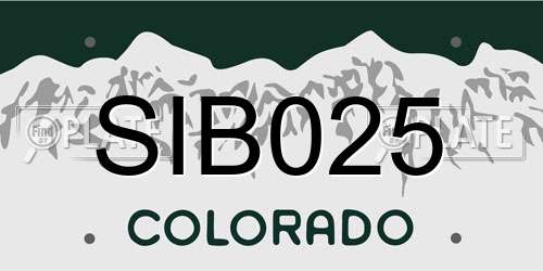 SIB025 Colorado License Plate