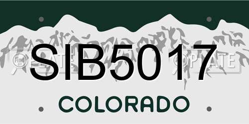 SIB5017 Colorado License Plate
