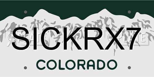 SICKRX7 Colorado License Plate