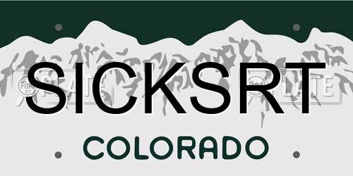 SICKSRT Colorado License Plate