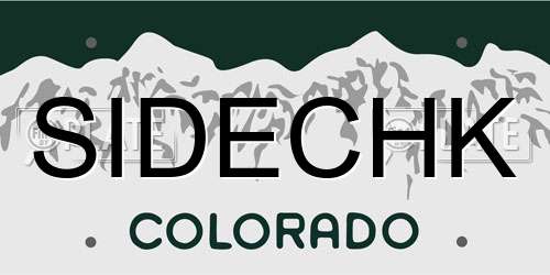SIDECHK Colorado License Plate