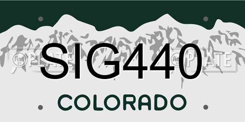 SIG440 Colorado License Plate