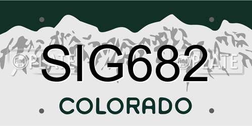 SIG682 Colorado License Plate