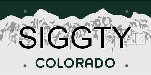 SIGGTY Colorado License Plate