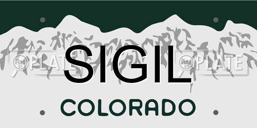 SIGIL Colorado License Plate