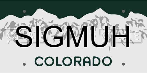 SIGMUH Colorado License Plate