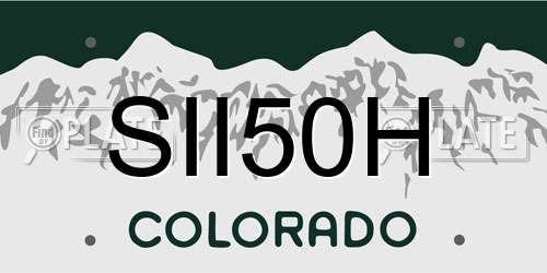 SII50H Colorado License Plate