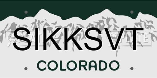 SIKKSVT Colorado License Plate