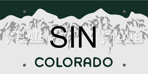 SIN Colorado License Plate