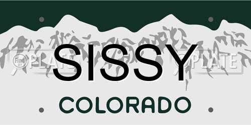 SISSY Colorado License Plate