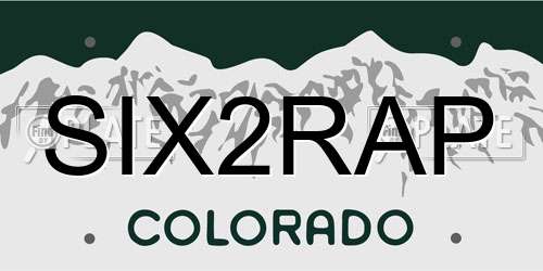 SIX2RAP Colorado License Plate