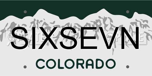 SIXSEVN Colorado License Plate