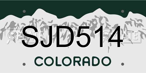 SJD514 Colorado License Plate