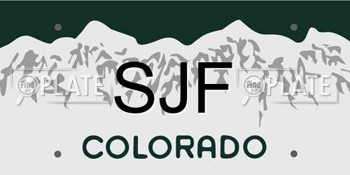 SJF Colorado License Plate