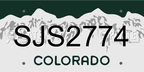 SJS2774 Colorado License Plate