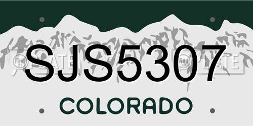 SJS5307 Colorado License Plate