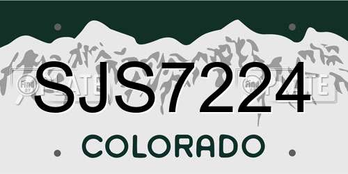 SJS7224 Colorado License Plate