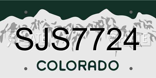 SJS7724 Colorado License Plate