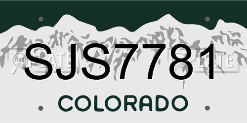 SJS7781 Colorado License Plate
