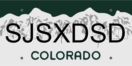 SJSXDSD Colorado License Plate