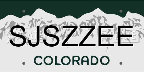 SJSZZEE Colorado License Plate