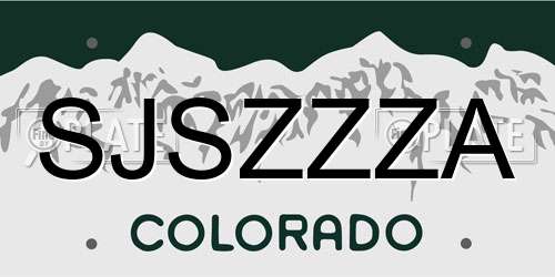 SJSZZZA Colorado License Plate