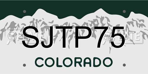 SJTP75 Colorado License Plate