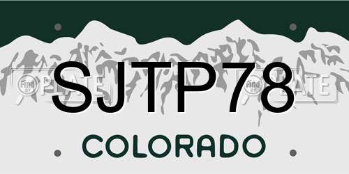 SJTP78 Colorado License Plate