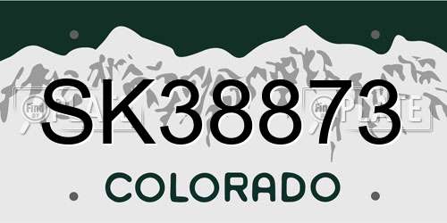 SK38873 Colorado License Plate