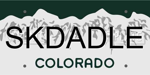 SKDADLE Colorado License Plate