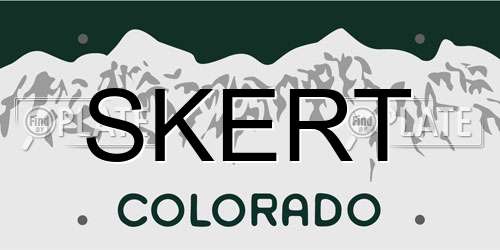 SKERT Colorado License Plate