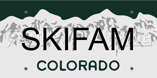 SKIFAM Colorado License Plate