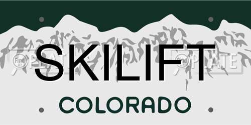 SKILIFT Colorado License Plate