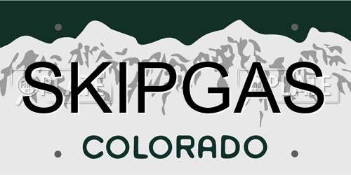 SKIPGAS Colorado License Plate