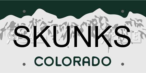 SKUNKS Colorado License Plate