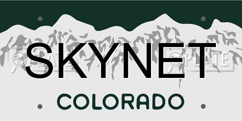 SKYNET Colorado License Plate