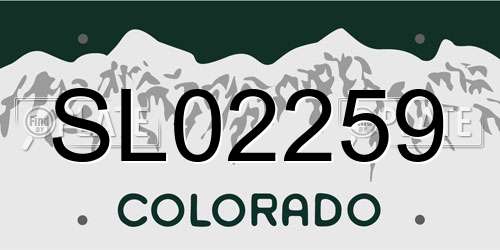 SL02259 Colorado License Plate