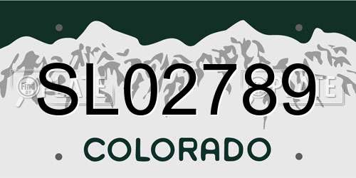 SL02789 Colorado License Plate