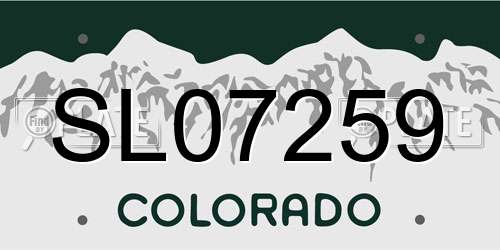 SL07259 Colorado License Plate