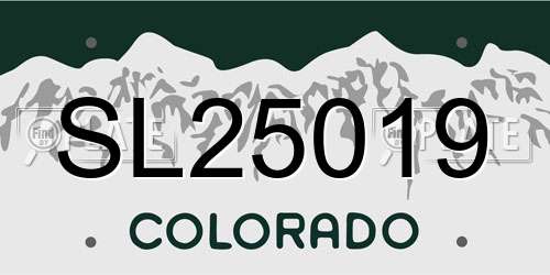 SL25019 Colorado License Plate