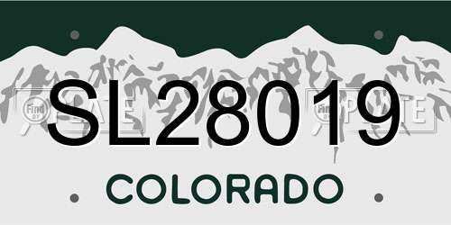 SL28019 Colorado License Plate