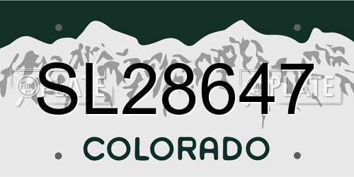 SL28647 Colorado License Plate