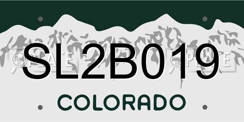 SL2B019 Colorado License Plate