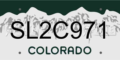 SL2C971 Colorado License Plate